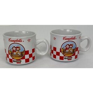 Set of 2 Vintage Campbell's Soup Mugs 2000 Houston Harvest Gift